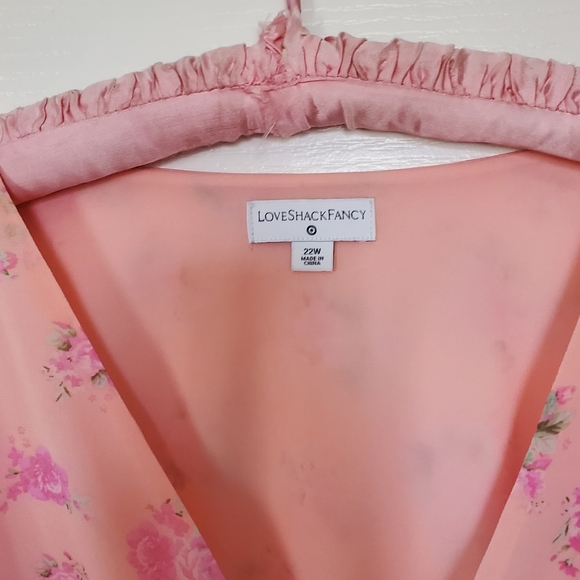 Love Shack Fancy x Target Peach Floral Midi Dress Size 22 W - Picture 4 of 7
